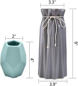 img 3 attached to 🏺 Gray Mozing Ceramic Vase - Contemporary Flower Vases for Rustic Home Décor, Farmhouse Living Room - Perfect Shelf Décor, Dining Table Centerpiece, Bookshelf, Mantle, Kitchen