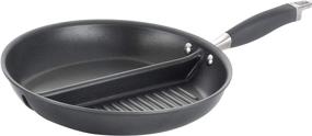 img 4 attached to 🍳 Anolon Advanced Hard Anodized Nonstick Divided Grill/Griddle Pan/Skillet - 12.5 Inch, Gray: The Ultimate Cooking Companion