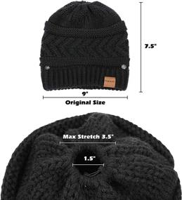 img 1 attached to 🧣 Pukavt 2 Pack Winter Warm Chunky Cable Mess Knit Ponytail Beanie Hat: Women's Trendy and Cozy Headwear