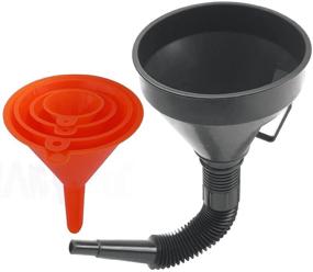 img 4 attached to 🚗 KAKO Multi-functional Plastic Funnel Set – 5-Piece All Purpose Wide-Mouth Bright Orange Funnel Kit for Cars, Motorcycles, Engine Oil, Liquid, Diesel, Kerosene, and Gasoline