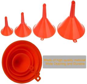 img 2 attached to 🚗 KAKO Multi-functional Plastic Funnel Set – 5-Piece All Purpose Wide-Mouth Bright Orange Funnel Kit for Cars, Motorcycles, Engine Oil, Liquid, Diesel, Kerosene, and Gasoline