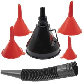 img 3 attached to 🚗 KAKO Multi-functional Plastic Funnel Set – 5-Piece All Purpose Wide-Mouth Bright Orange Funnel Kit for Cars, Motorcycles, Engine Oil, Liquid, Diesel, Kerosene, and Gasoline
