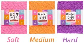 img 1 attached to 🧽 Harooliving 6 Packs Gwangsumsa Scouring Pad Luster Scrubber Dishwash Cloth Kitchen Sponges - Premium Quality Made in Korea