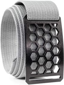 img 4 attached to 👔 Stylish Gunmetal Buckle Black Men's Accessories with Honeycomb Belts