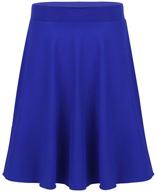 👗 yeahdor knee length a-line skater skirt for big girls and kids - casual party, plain pleated school uniform skirt logo