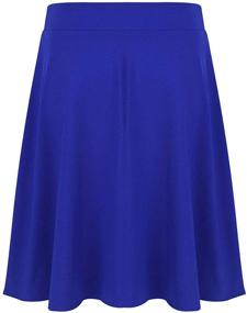 img 3 attached to 👗 Yeahdor Knee Length A-Line Skater Skirt for Big Girls and Kids - Casual Party, Plain Pleated School Uniform Skirt