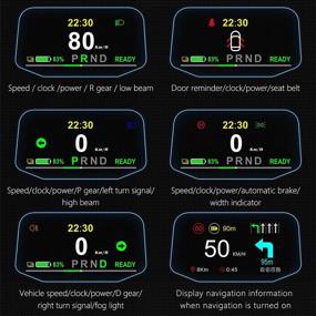 img 2 attached to 🚗 Лакобос Цифровой спидометр для автомобилей Tesla Model 3 и Model Y с проектором на лобовом стекле | Напоминание о смене полосы движения | Подсказка при открытии двери | Отображение передач | Предупреждающий световой сигнал тормозов | Заряд батареи