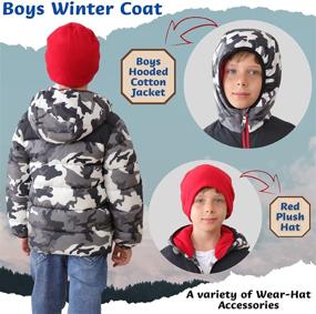 img 2 attached to Warm Winter Coat with Hood for Boys - Thicken Puffer Jacket, Waterproof Parka, Lightweight Outdoor Jacket by Hzxvic