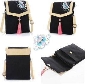 img 2 attached to 👜 Women's Handbags & Wallets with Embroidered Tassels for Crossbody Shoulder Cellphone Storage in Crossbody Bags