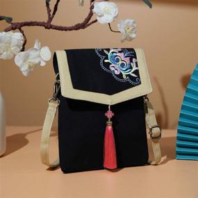 img 3 attached to 👜 Women's Handbags & Wallets with Embroidered Tassels for Crossbody Shoulder Cellphone Storage in Crossbody Bags