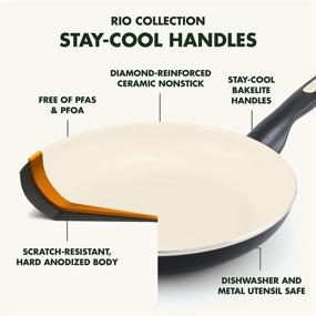 img 2 attached to GreenPan Rio Healthy Ceramic Nonstick 🍳 Frying Pan Set, 8-inch and 10-inch, Black