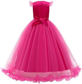 img 3 attached to Lace Maxi Dresses for Flower Girls - Ideal for Weddings, Pageants, Parties, Proms, Communions and other Special Occasions, Featuring Puffy Tulle Ball Gowns