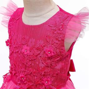 img 2 attached to Lace Maxi Dresses for Flower Girls - Ideal for Weddings, Pageants, Parties, Proms, Communions and other Special Occasions, Featuring Puffy Tulle Ball Gowns