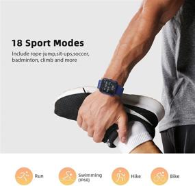 img 2 attached to ⌚ HD Touch Screen Smart Watch with Heart Rate Monitor and Fitness Tracking - Waterproof Fitness Watch for iPhone and Android (Blue)