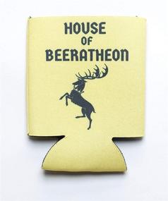 img 1 attached to 🍺 Game of Thrones Inspired House Sigil Beer Sleeves: Collectible Set of 4 with Witty Phrases - Packaged in Gift Box