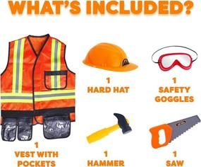 img 3 attached to 👷 Authentic TeganPlay Construction Worker Costume in Striking Orange Shade