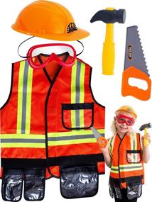 img 4 attached to 👷 Authentic TeganPlay Construction Worker Costume in Striking Orange Shade