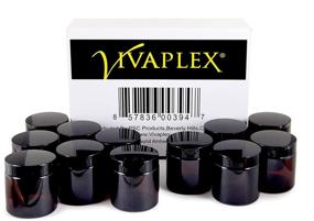 img 2 attached to 12-Pack, 4 oz Amber Round Glass Jars by Vivaplex - Includes Inner Liners and Black Lids