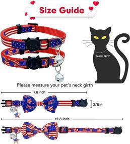 img 2 attached to Pohshido 2 Pack 4th of July Cat Collars: Patriotic Independence Day Kitty Accessories for Male Female Cats