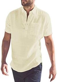 img 1 attached to Casual 👕 Cotton Summer Sleeve Shirts