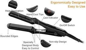 img 2 attached to 🏻 LOVANI Ceramic Mini Travel Hair Straightener - Dual Voltage Tourmaline Flat Iron for Worldwide Use with LED Indicator