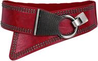 👗 jasgood women's fashion vintage wide elastic waist belt for dresses - halloween/christmas belt with rivets and studs logo