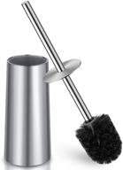 elegant ixo toilet brush and holder - 304 stainless steel long handle, stylish cleaning bristles for bathroom toilet (silver) logo