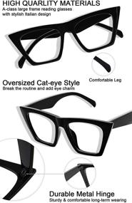 img 2 attached to 👓 Stylish Oversized Reading Glasses for Women - MARE AZZURO Cat Eye Readers in Prescription Strengths 1.0, 1.25, 1.5, 1.75, 2.0, 2.25, 2.5, 2.75, 3.0, 3.5, 4.0, 5.0, 6.0