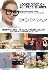 img 1 attached to 👓 Stylish Oversized Reading Glasses for Women - MARE AZZURO Cat Eye Readers in Prescription Strengths 1.0, 1.25, 1.5, 1.75, 2.0, 2.25, 2.5, 2.75, 3.0, 3.5, 4.0, 5.0, 6.0