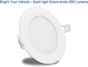 img 3 attached to 🚐 Facon 6.5 Inch 12V LED RV Puck Light: Slim Panel Interior Light for RV, Camper, Motorhome, Boat - 4 Pack