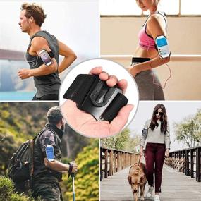 img 1 attached to Phone Running Armband Phone Holder, 2 in 1 Arm Band Wrist Band for All Smartphones (Black, 4.0'' - 7.0''; Free Extender Strap)