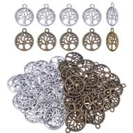 🌳 stunning 50pcs tree of life charms pendant bracelet charms: perfect for diy jewelry findings logo