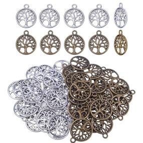 img 4 attached to 🌳 Stunning 50pcs Tree of Life Charms Pendant Bracelet Charms: Perfect for DIY Jewelry Findings