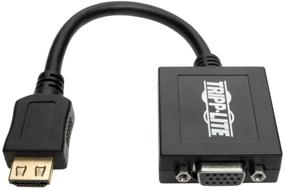 img 2 attached to 🔌 Триpp Лайт HDMI к VGA адаптер с аудио портом 3.5мм - видео 1080p, встроенный HDMI кабель 6" - для компьютеров, ноутбуков, Chromebooks, проекторов Raspberry Pi и других устройств (P131-06N), черный.