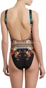 img 2 attached to 👙 Stylish and Comfy: Kenneth Cole New York Women's Over The Shoulder One Piece Swimsuit