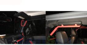 img 3 attached to Lantsun Front and Rear Grab Bar Handles for 2007-2017 Wrangler Unlimited 4 Door (4pcs) J039RED - Enhanced Wrangler Grip Bars
