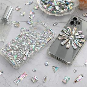 img 1 attached to 💎 Stunning 500 Piece Acrylic Sewing Crystal Rhinestones for Clothes Embellishment - Sew On Gems in Mixed Shapes and Crystal AB Color