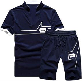 img 2 attached to TRACKSUIT Casual T Shirts Activewear Athletic Men's Clothing