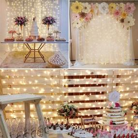 img 3 attached to 🌟 LE Fairy Curtain Lights: Remote Controlled 300 LED Twinkle Lights for Christmas, Bedroom, Patio, and Wedding Backdrop