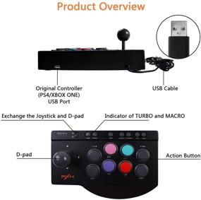 img 2 attached to Enhance Your Gaming Experience with PXN Street Fighter Arcade Fight Stick: Turbo & Macro Functions, USB Port - Compatible with PC Windows, PS3, PS4, Xbox ONE, Nintendo Switch