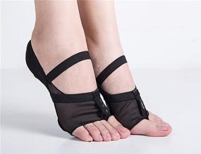 img 2 attached to 🩰 Discover the Ultimate Women's Full Body Dance Foot Undies: Lyrical Skin Shoes, Mesh Stretch Kids Dance Paws Socks