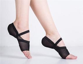 img 3 attached to 🩰 Discover the Ultimate Women's Full Body Dance Foot Undies: Lyrical Skin Shoes, Mesh Stretch Kids Dance Paws Socks