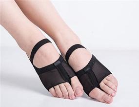 img 1 attached to 🩰 Discover the Ultimate Women's Full Body Dance Foot Undies: Lyrical Skin Shoes, Mesh Stretch Kids Dance Paws Socks