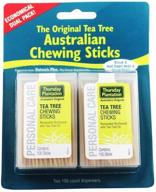 🌿 natural tea tree chewing sticks dual pack (200 counts) by thursday plantation - oral care for fresh breath and healthy teeth logo