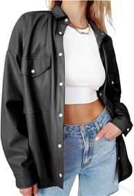 img 3 attached to FindThy Womens Leather Vintage 0003 Black M Women's Clothing for Coats, Jackets & Vests