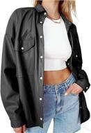 findthy womens leather vintage 0003 black m women's clothing for coats, jackets & vests logo