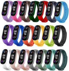img 4 attached to 📲 PIXESTT 20 PCS Straps for Mi Band 6/Mi Band 5: Anti-Lost Silicone Wristbands for Xiaomi/Amazfit Bands