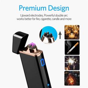 img 3 attached to 🔥 USB Lighter with Battery Display: Rechargeable Electric Arc Lighter for Fire/Cigarettes, Campings – Windproof & Plasma Technology