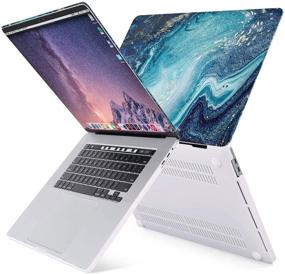 img 2 attached to 📘 MOSISO MacBook Pro 16 inch Case (2020/2019 Release A2141) - Touch Bar & Touch ID Compatible - Creative Wave Marble Hard Shell Case with Keyboard Cover & Screen Protector - Blue