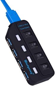 img 4 attached to 💻 High-Speed USB Hub, 4-Port USB 3.0 Hub with Independent LED Power Switches, USB Splitter 3.0 for Laptop and Computer